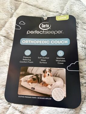 Serta Perfect Sleeper (Lg) Orthopedic Dog Couch - Two~tone Quilted Gray .